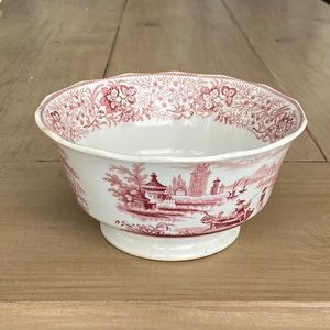 Antique T&J Mayer Longport NONPAREIL Red Pink Bowl